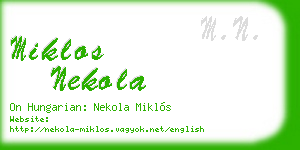 miklos nekola business card